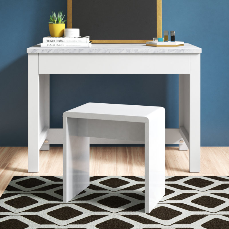 Manufactured Wood Accent Stool, White