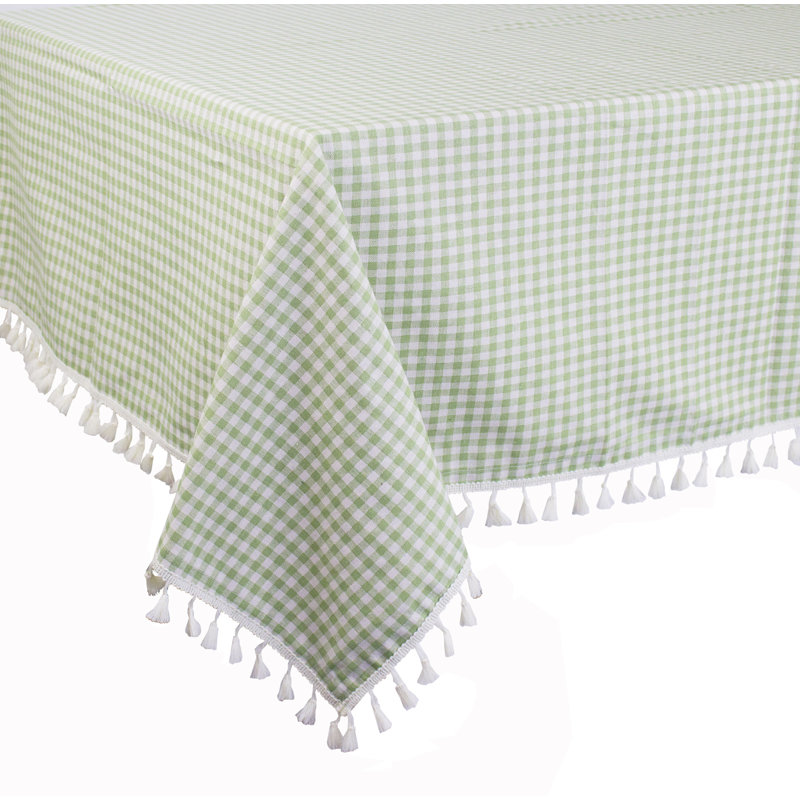 Nappe carrée en mélange de coton, Vert, 80 po x 55 po