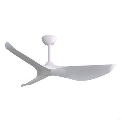 52 Inch Indoor Ceiling Fan Without Light, 6 Speeds Reversible DC Motor, 3 ABS Blade Ceiling Fan White For Bedroom