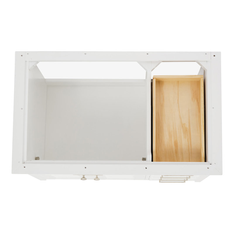 Kensington 43'' W Single Vanity, White, 36.25", White Carrara Quartz
