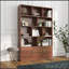 Bibliothèque de 70,87 po de hauteur avec 10 cubes et 3 portes, bibliothèque à 4 niveaux, bibliothèque ouverte avec armoire, rangement à cubes moderne pour le salon et le bureau
