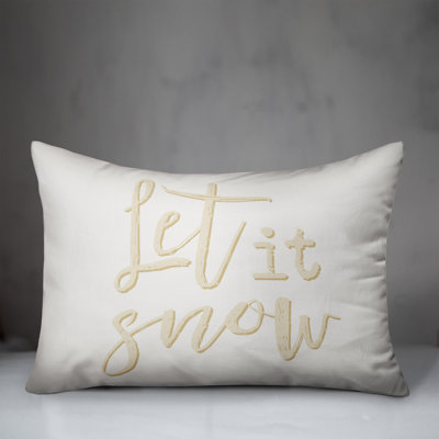  Cream Snowflakes Rectangular Throw Cushion