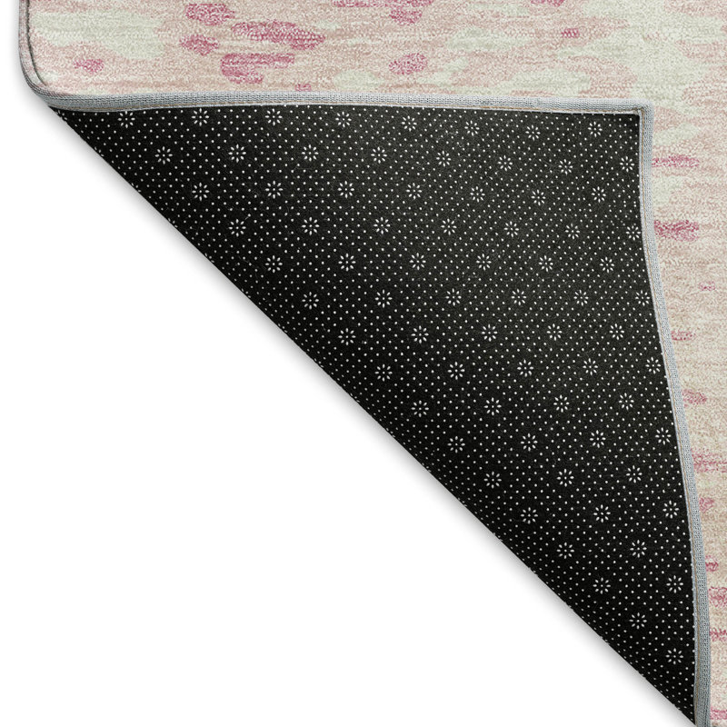 Premium Machine Washable Prisco Pink Rug, Rectangle 2'6" x 3'10"