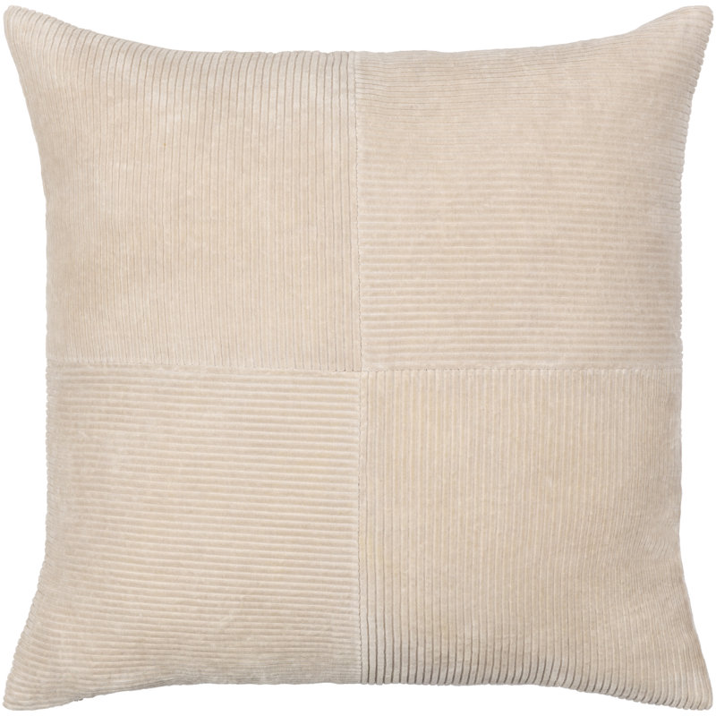 Selma Down Reversible Throw Pillow, Light Beige, 22" x 22"