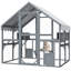 Enclos extérieur pour chat 28 pi - en bois avec portes, parc, cachettes. Gris, Bridges House Luxury 2 gris