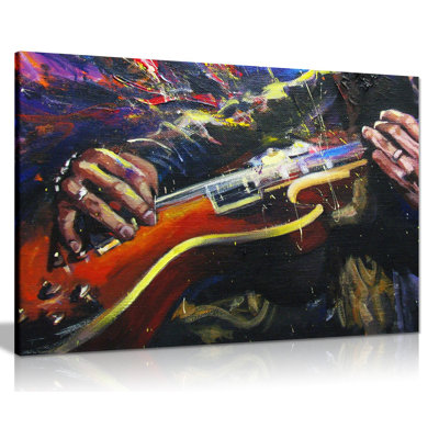 Guitarists Hands Music - Wrapped Canvas Print