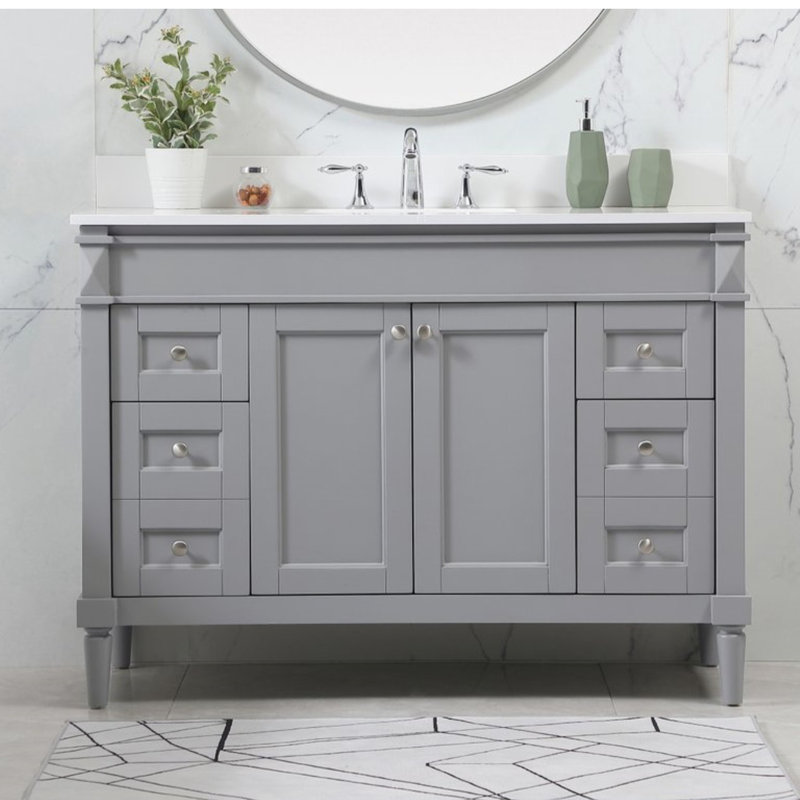 Ensemble de meuble-lavabo simple 48 po Readington, gris