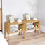 Naor Stackable 2-Piece Natural Bamboo Bedside Tables for Bedroom Side End Table