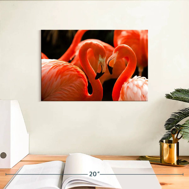 Flamants roses en forme de cœur Brampt, H 8 po x l 12 po