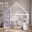 Lit de maison avec glissoire et boule lumineuse, maisonnette en bois pour des chambres amusantes et élégantes-856427548