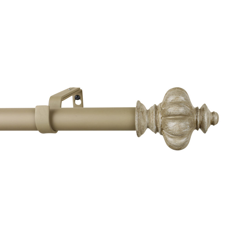 Tringle à rideaux simple ajustable Coldiron, 84 po à L 120 po, Cottage