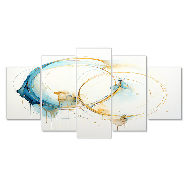 Mabie - Ensemble d'art mural abstrait 5 pièces, H 32 po x l 60 po