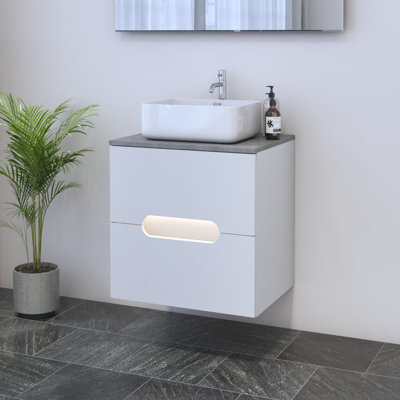 Meuble-lavabo simple 23,6 po avec plateau Kashden
