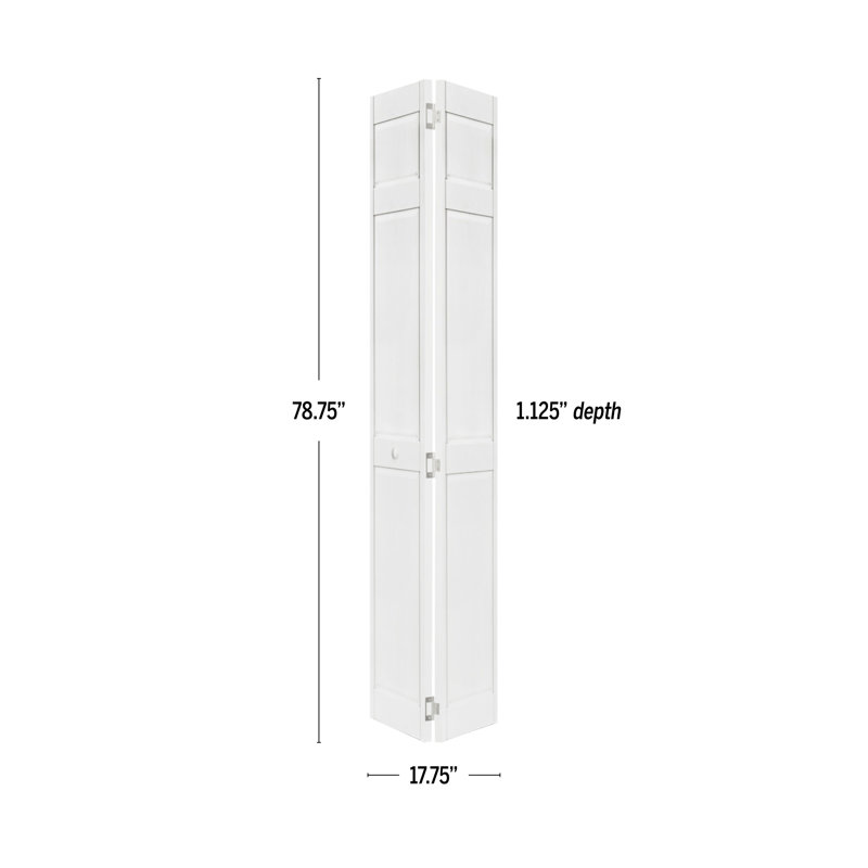 Porte pliante à panneaux en PVC / vinyle avec ensemble de quincaillerie d'installation, 18 po x 80 po