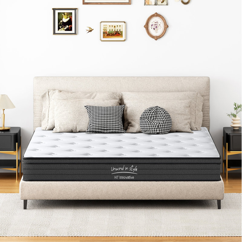 Hybrid Mattress, Individually Pocketed Innerspring, Medium Firm, King, 10"