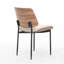 Contemporary Kitchen & Dining Chair with Walnut Bentwood Frame and Padded Faux Leather Seat-1866037680