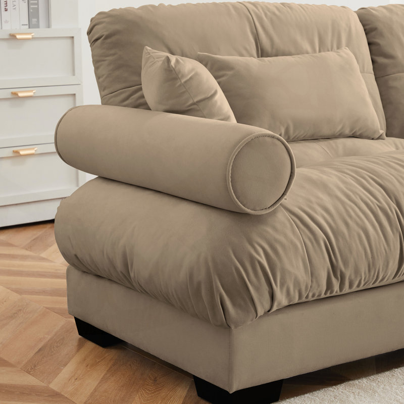 Versatile Modular Sofa with Movable Ottomans and Plush Pillows for Cozy Living