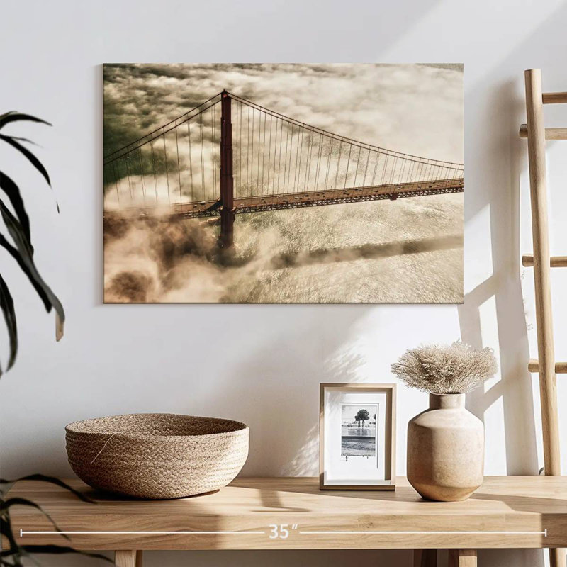 Lilie au-dessus du Golden Gate Bridge, H 16 po x l 24 po