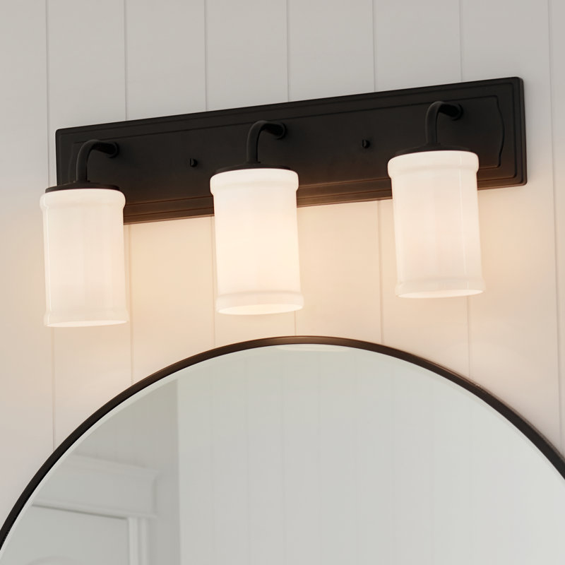 3 - Light Dimmable Vanity Light, Textured Black