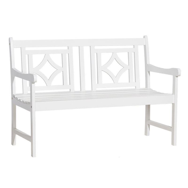 Banc de jardin en bois Awaiz, Blanc