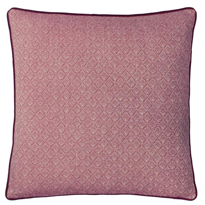 Geometric Square Cushion, Berry