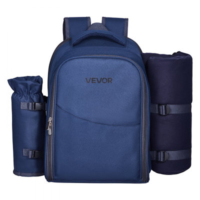 Sac à dos de plage pour 2 personnes avec compartiment glacière bleu marine