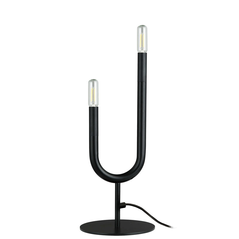 Lampe fantaisie en métal Waubun, Noir mat