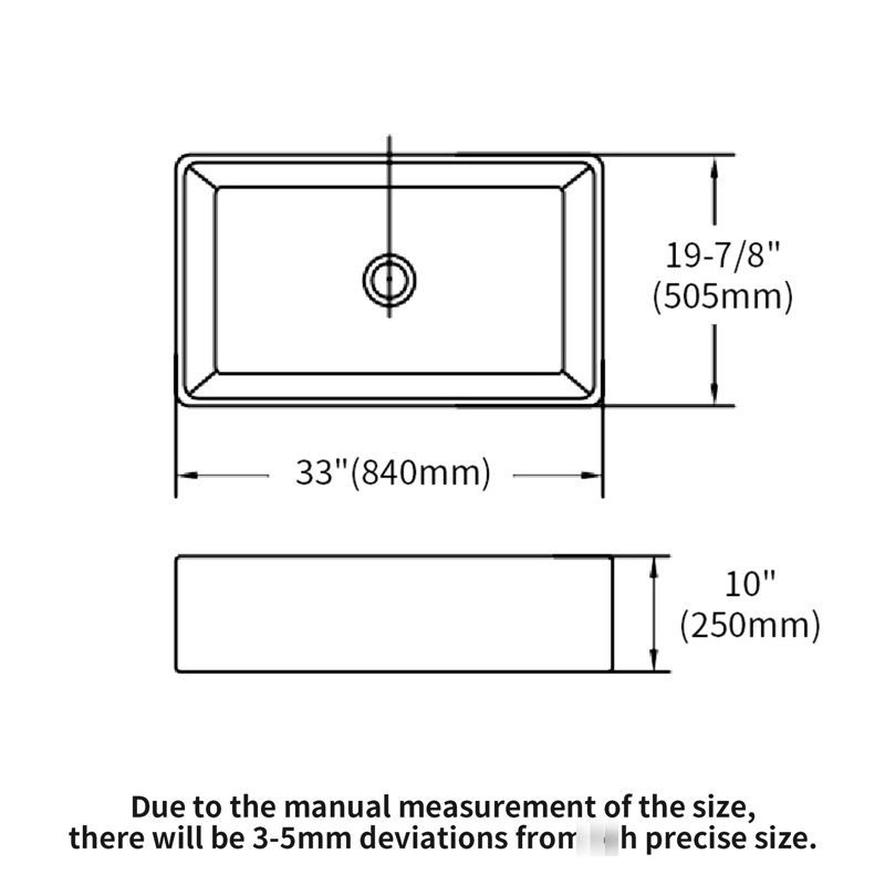 33 White Ceramic Sink - Apron Front Basin For Kitchen, And Heat-, Scratch- Stain-, Easy To Polish Entirely, 33X20x10 Inch With Lower Noise Level Feature 33" Highly Heat Resistance, Scratch Stain