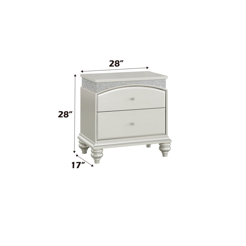 Maverick Platinum Finish Night Stand