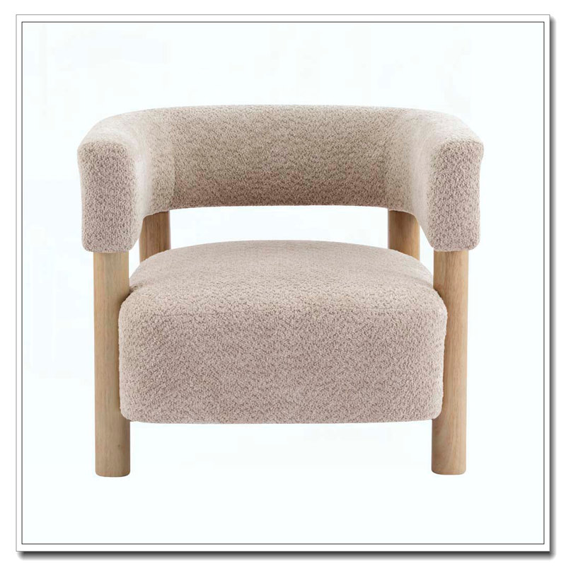 Fauteuil d'appoint rembourré Boucle, Blé