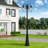 Multi Head Black Outdoor Post Light With Clear Beveled Glass