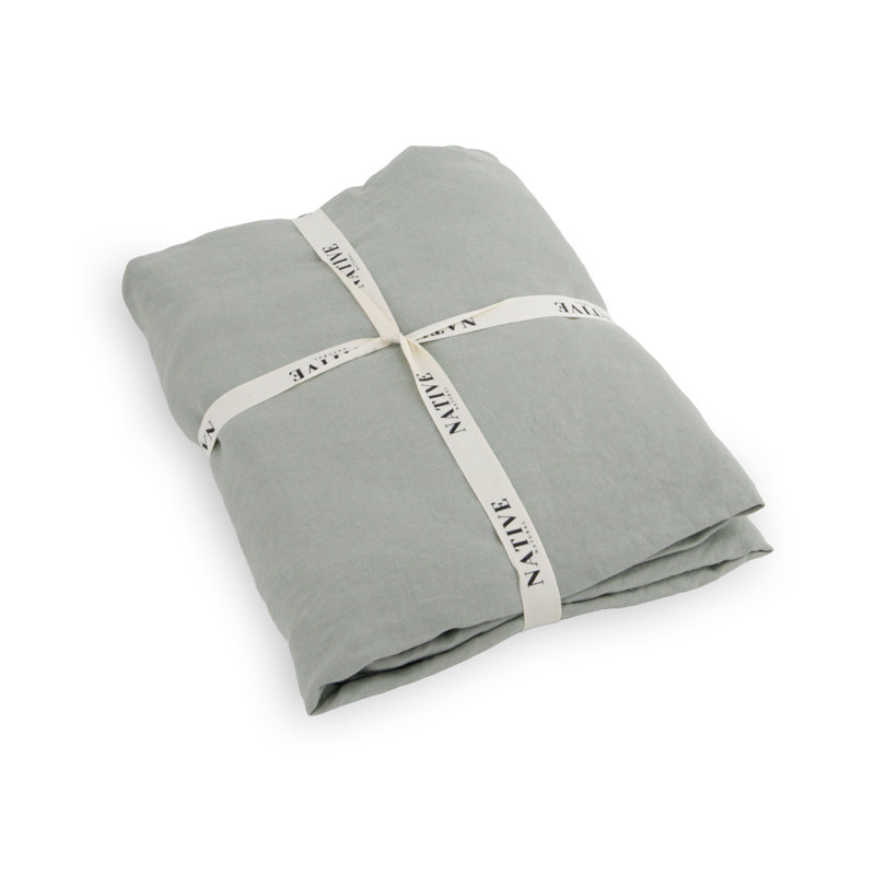 100% Linen Machine Woven Fitted Sheet, Grey, Super King (6')