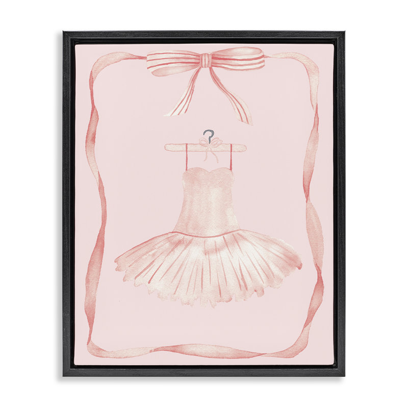 Robe de ballet sur cadre flottant cintre, design par Nina Jacobs, Cadre flottant noir de jais, H 21 po x l 17 po