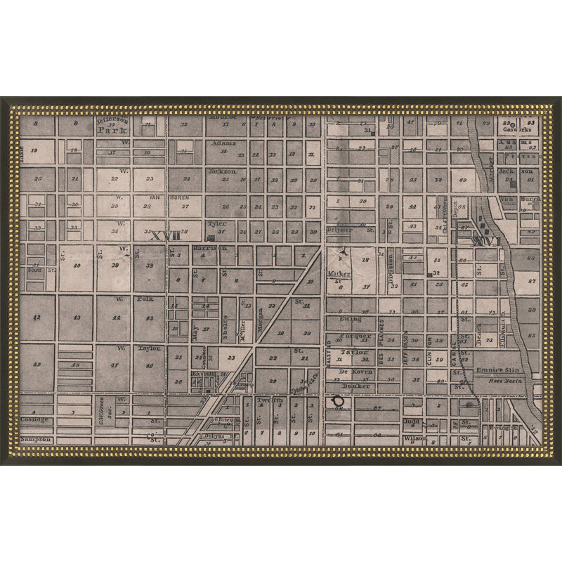 Chicago Vintage Grid Map H Wall Art & Signage by Thom Filicia