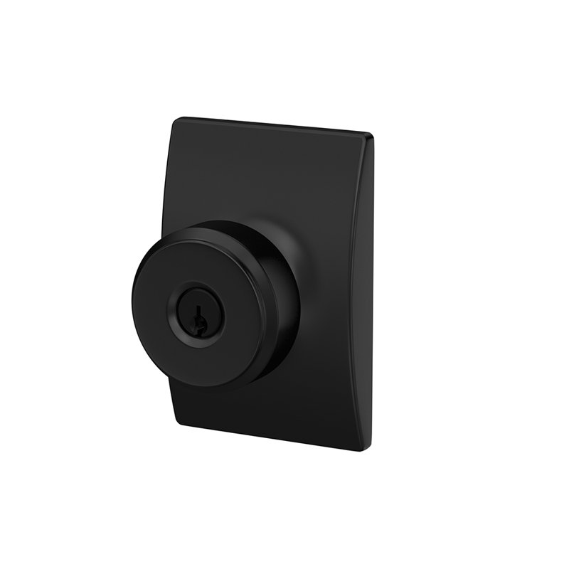 Bouton de porte à clé Swanson avec rosette Century, Noir mat