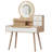 Cool Vanity Desk With 3 Open Shelves And 4 Drawer Storage For Bedroom Classy Dressing Table Drawers