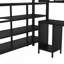 Lit mezzanine en métal avec ensemble de table et garde-robe
