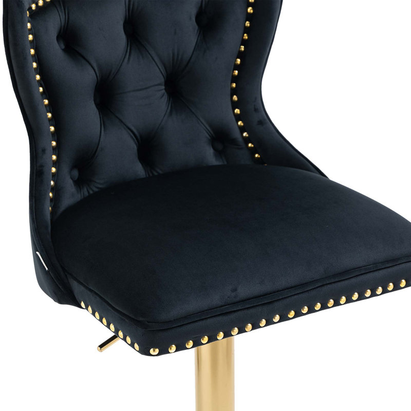 Tabouret de bar réglable en hauteur Emilijana, Noir