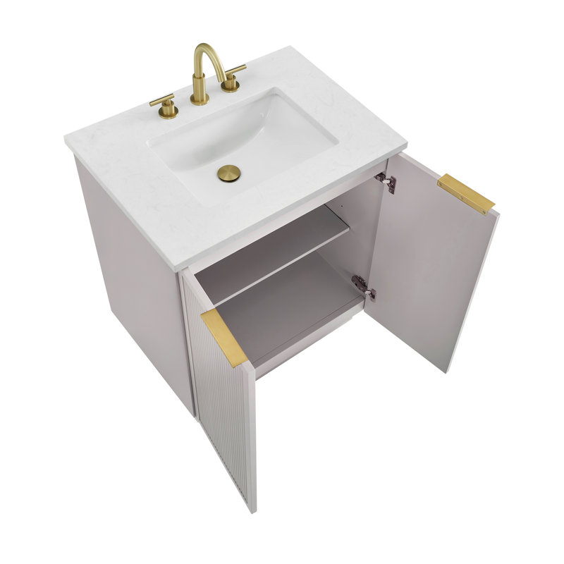 Aderyn 30" Single Vanity, Taupe/Brushed Bronze