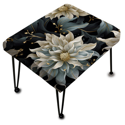 Repose-pieds beige et bleu Elegance - Glam