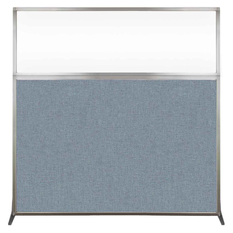 Cloison portative transparente 6 ", H 72 po x l 72 po x P 15 po, Bleu poudre