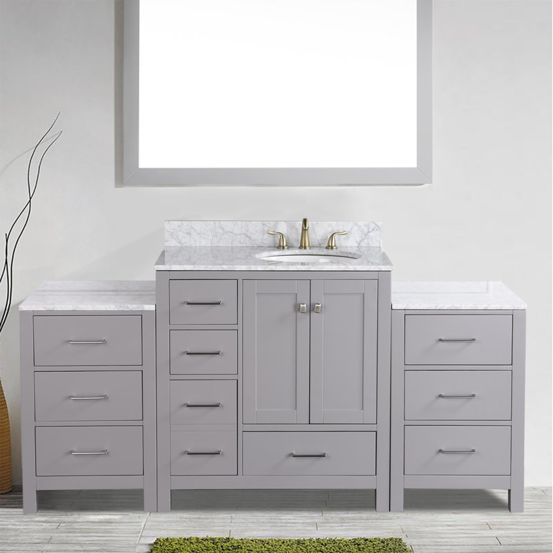 Ensemble de meuble-lavabo simple 76 po Chrystel, Gris