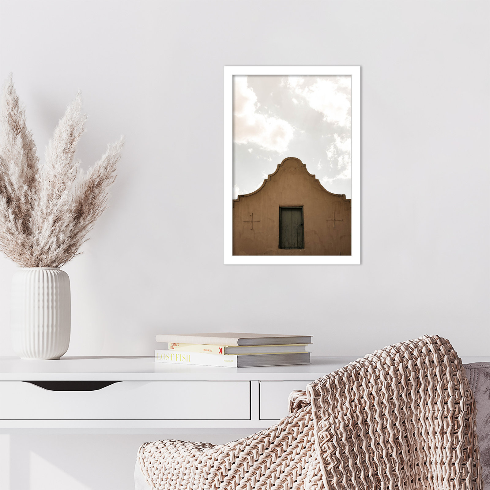 Norfork "Settlers Shelter" Print, White, 17" H x 12" W