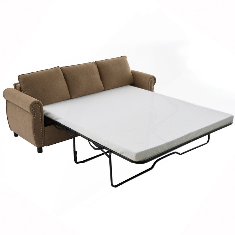 Canapé-lit convertible, canapé-lit escamotable, canapé-lit 3 places, avec matelas en mousse à mémoire de forme de 3,35 po, main courante Rivet