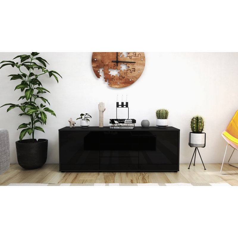 Wyble TV Stand for TVs up to 60", High-gloss Black / Matte Anthracite