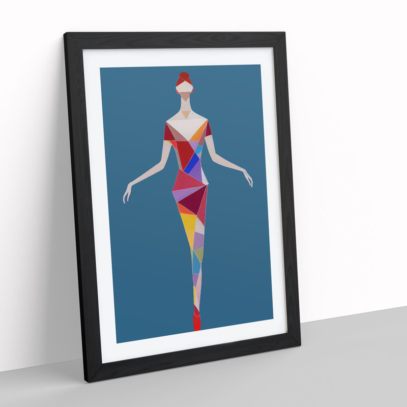 Abstract Ballerina No.1 - Single Picture Frame Print, Black, 64cm H x 46cm W x 2cm D