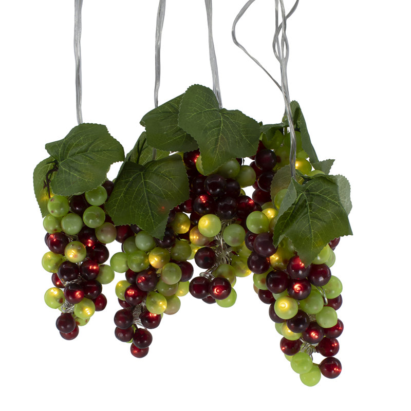 286'' Twinkle String Lights, Burgundy/Green