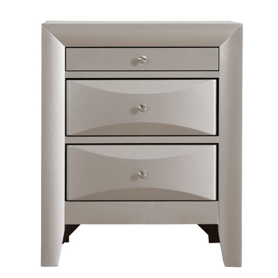 Elegant Silver Champagne Nightstand