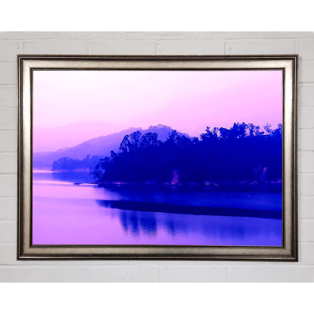 Pink Blue Lake Serine - Einzelner Bilderrahmen Kunstdrucke