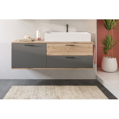 1400mm W Wall-Mounted Single Washbasin Hannegan